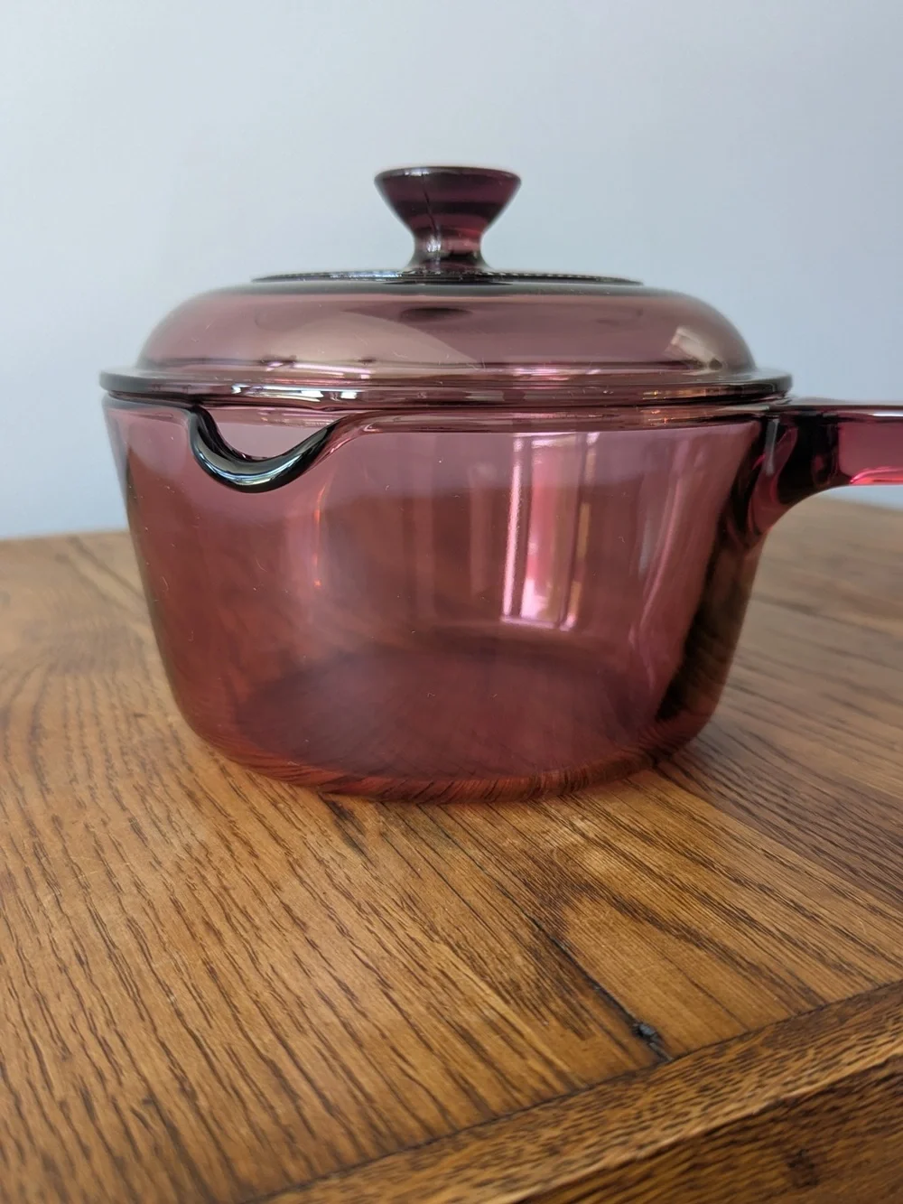 1L Vision Corning Glass Saucepan w/ PYREX Lid Pour Spout - Cranberry Visions - Picture 12 of 16
